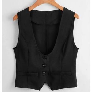 Black tailored vest